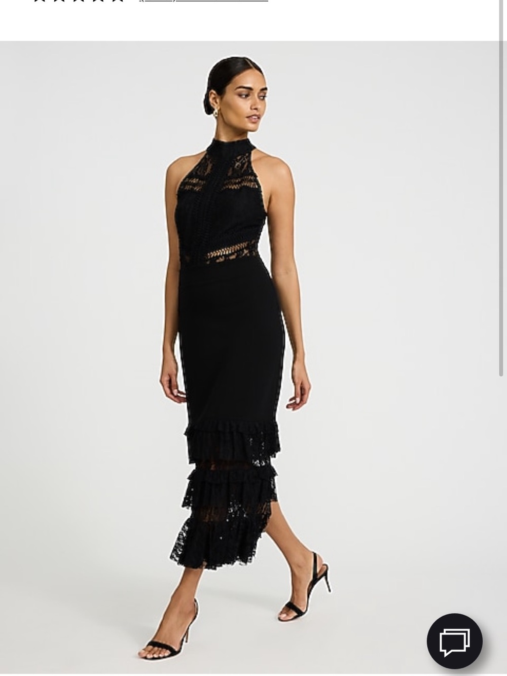 Black Lace Halter Maxi Dress by Bebe x Express - Picture 3 of 3